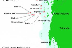 Mapa buceo Myanmar | NORTH TWIN - ISLAS MERGUI - MYANMAR -  Kawthoung Burma (Myanmar) foto 9