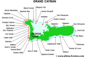 Mapa buceo Grand Cayman | USS KITTIWAKE - GRAND CAYMAN - ISLAS CAYMAN -  Sunset House Cayman Islands foto 12